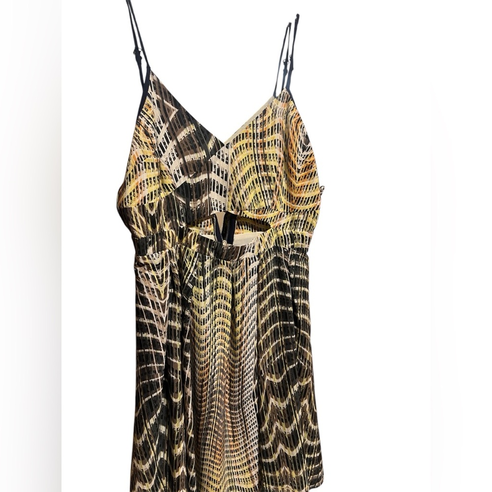 Printed Trippy Yellow Dress F21 XS